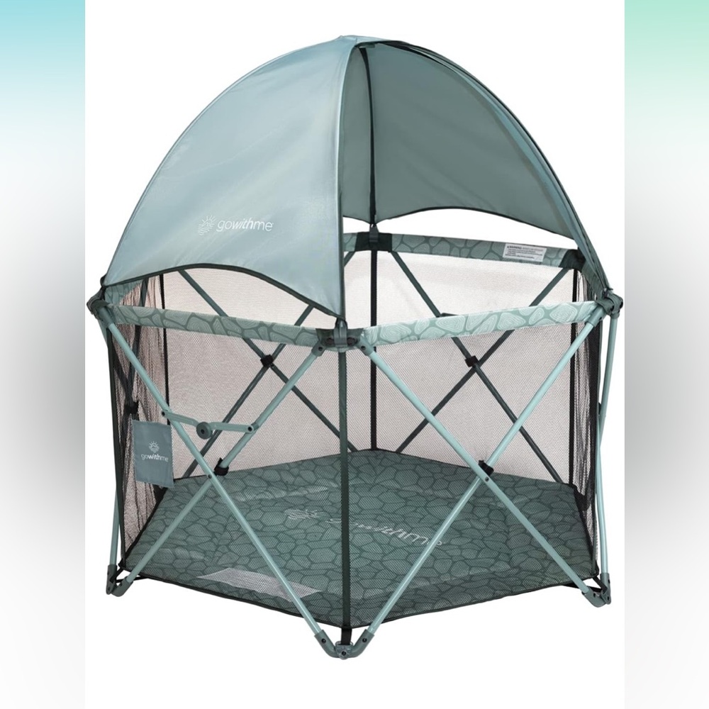 Eclipse Deluxe Portable Playard | Sun Canopy | Ultra Padded Nylon Floor